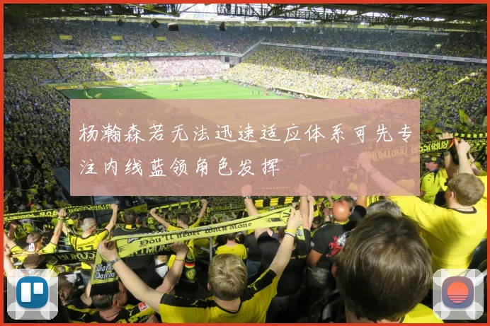 杨瀚森若无法迅速适应体系可先专注内线蓝领角色发挥